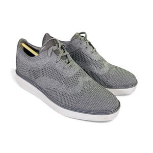 Cole Haan Women's New Gray/Silver Lace Up Platform Metallic Thread Casual Shoes